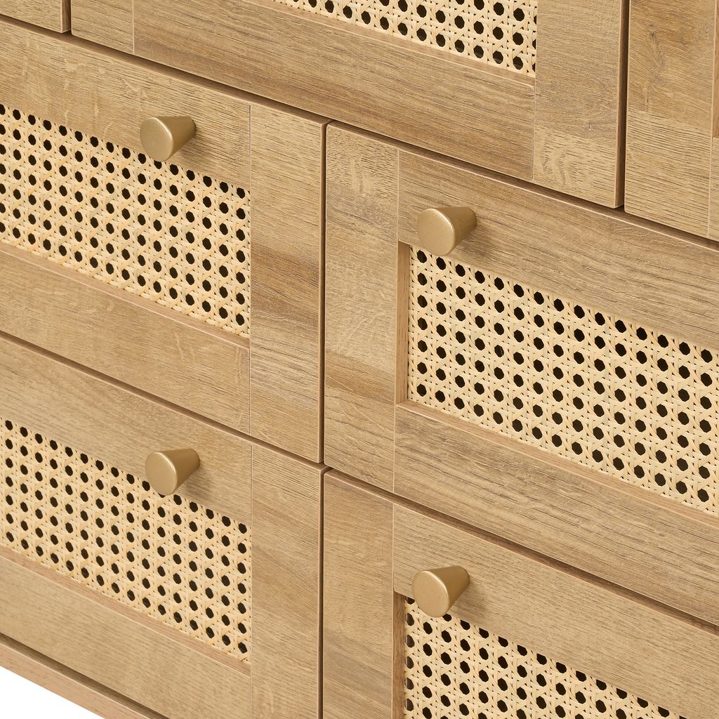 Manila Rattan 7 Drawer Chest 3 Piece Bedroom Set