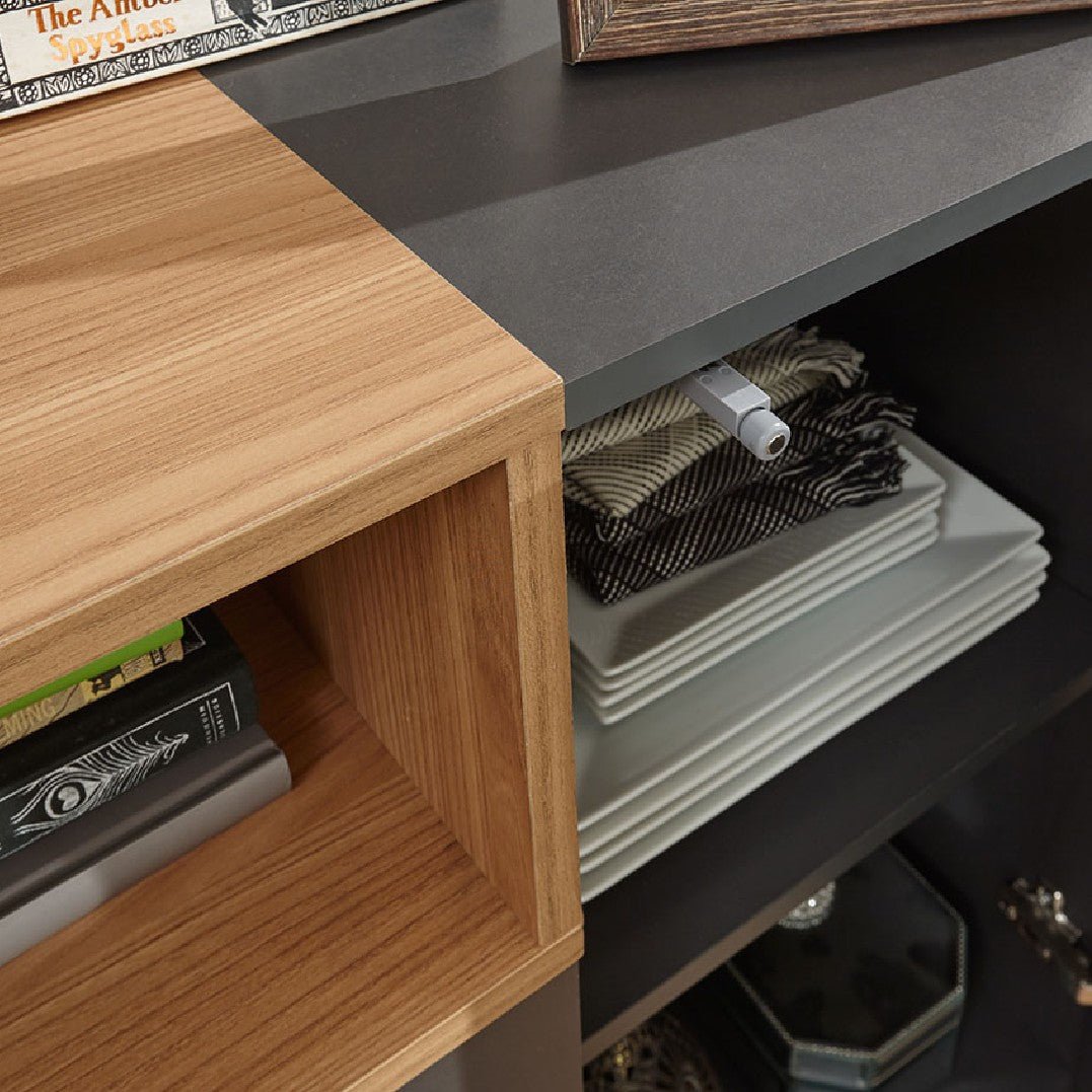 Modena Slate Grey and Oak 2 Door 2 Drawer Sideboard - GFW