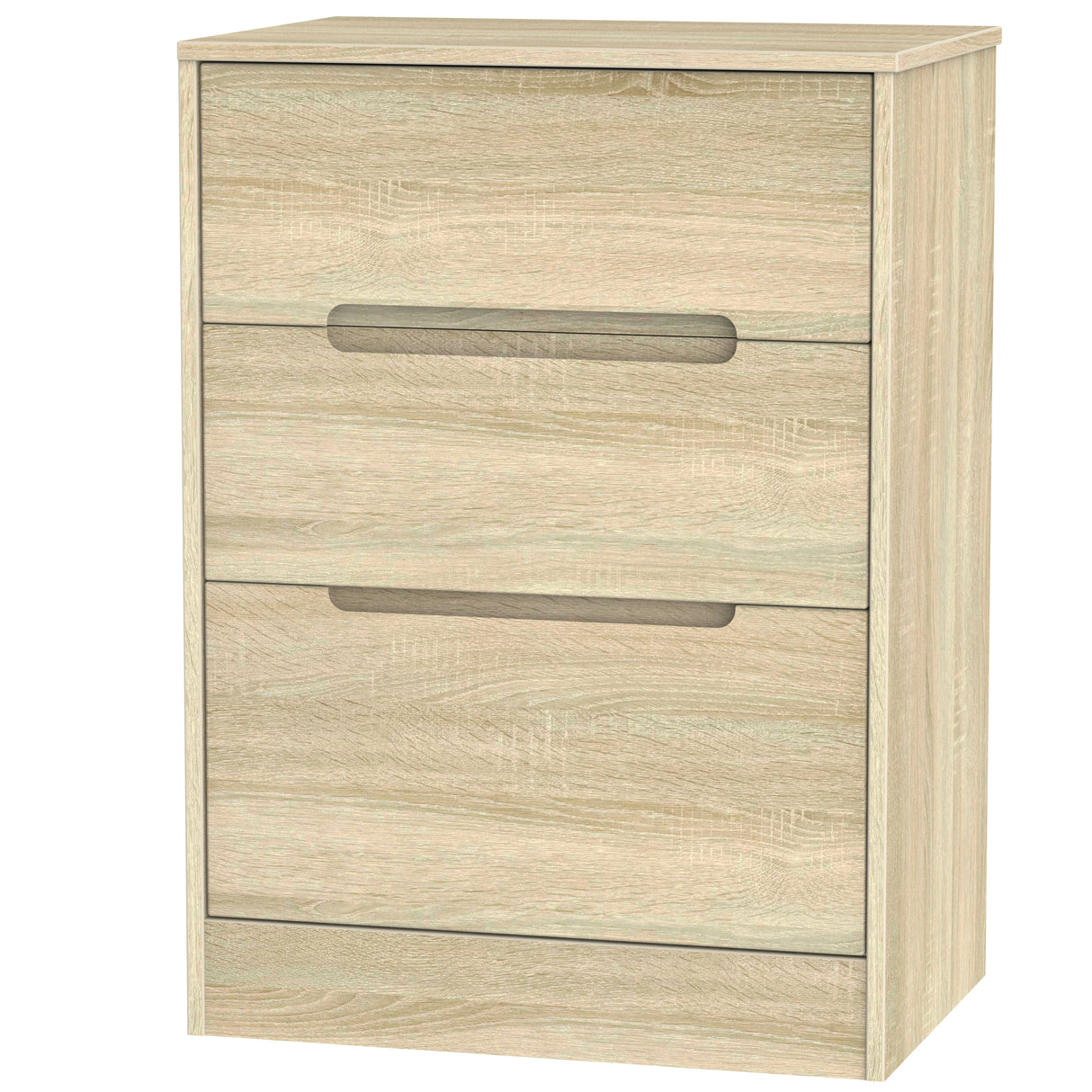 Monaco 3 Drawer Deep Midi Chest - Welcome Furniture