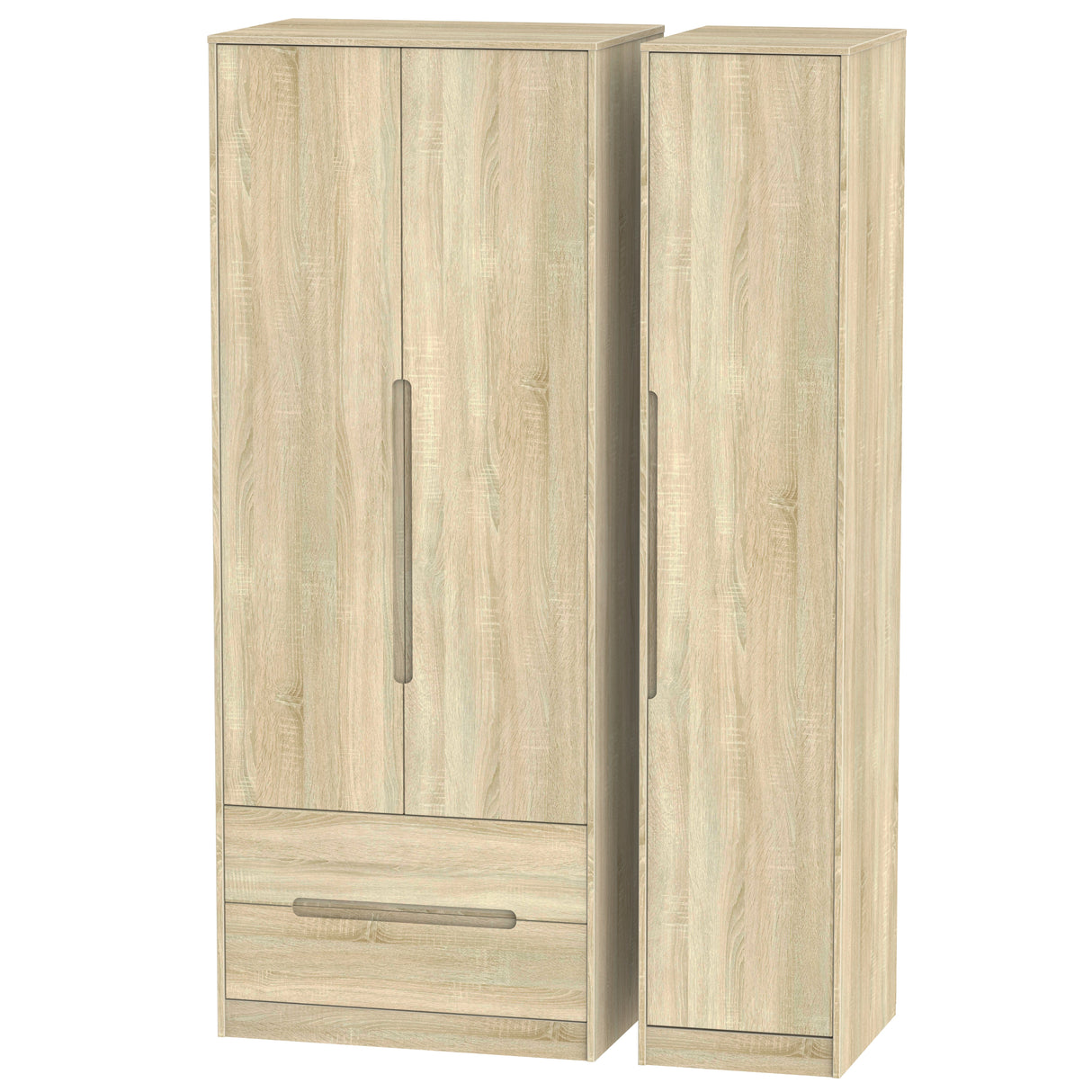 Monaco Triple Wardrobe (2 Door 2 Drawer and 1 Door) - Welcome Furniture