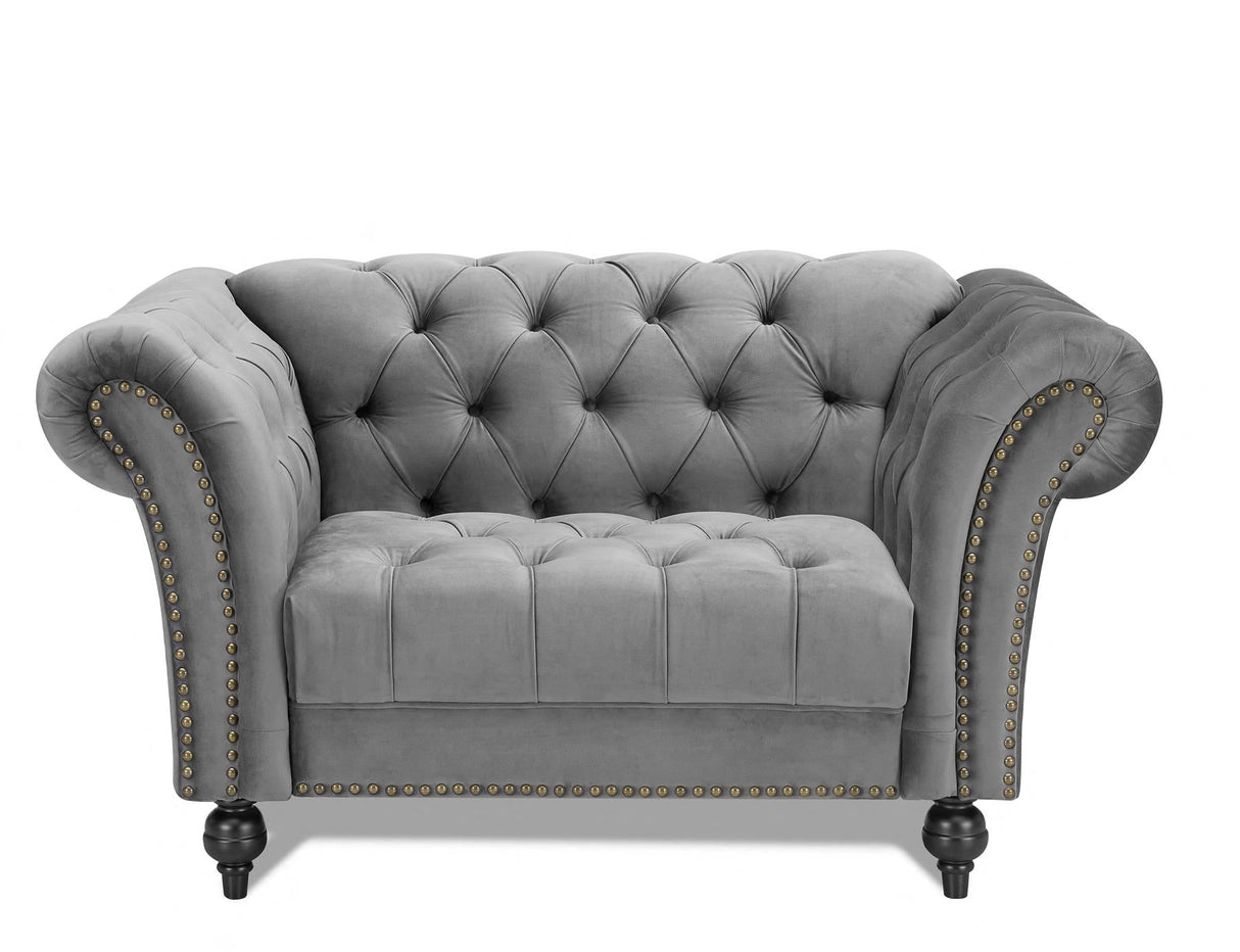 Monroe Curved Velvet 1.5 Seater Sofa - TGC