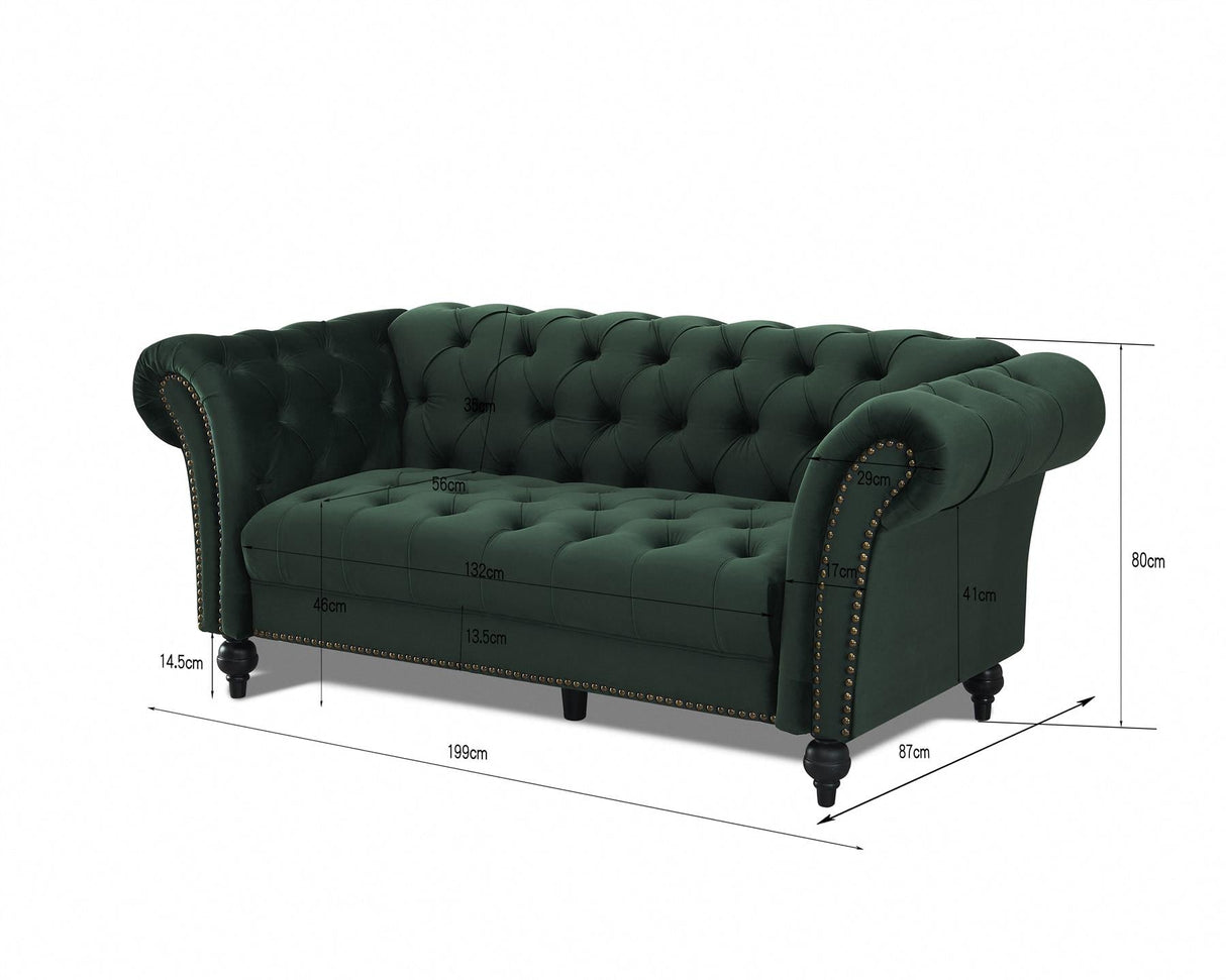 Monroe Curved Velvet 3 Seater Sofa - TGC