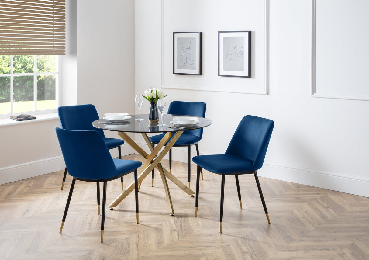 Montero Round Table & 4 Delaunay Chairs - Julian Bowen