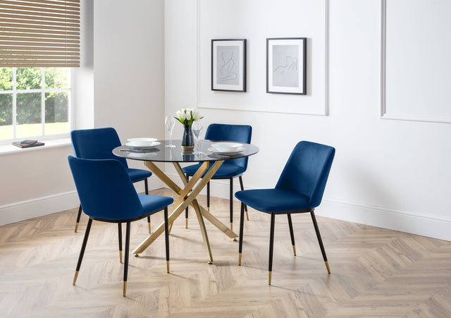 Montero Round Table & 4 Delaunay Chairs - Julian Bowen