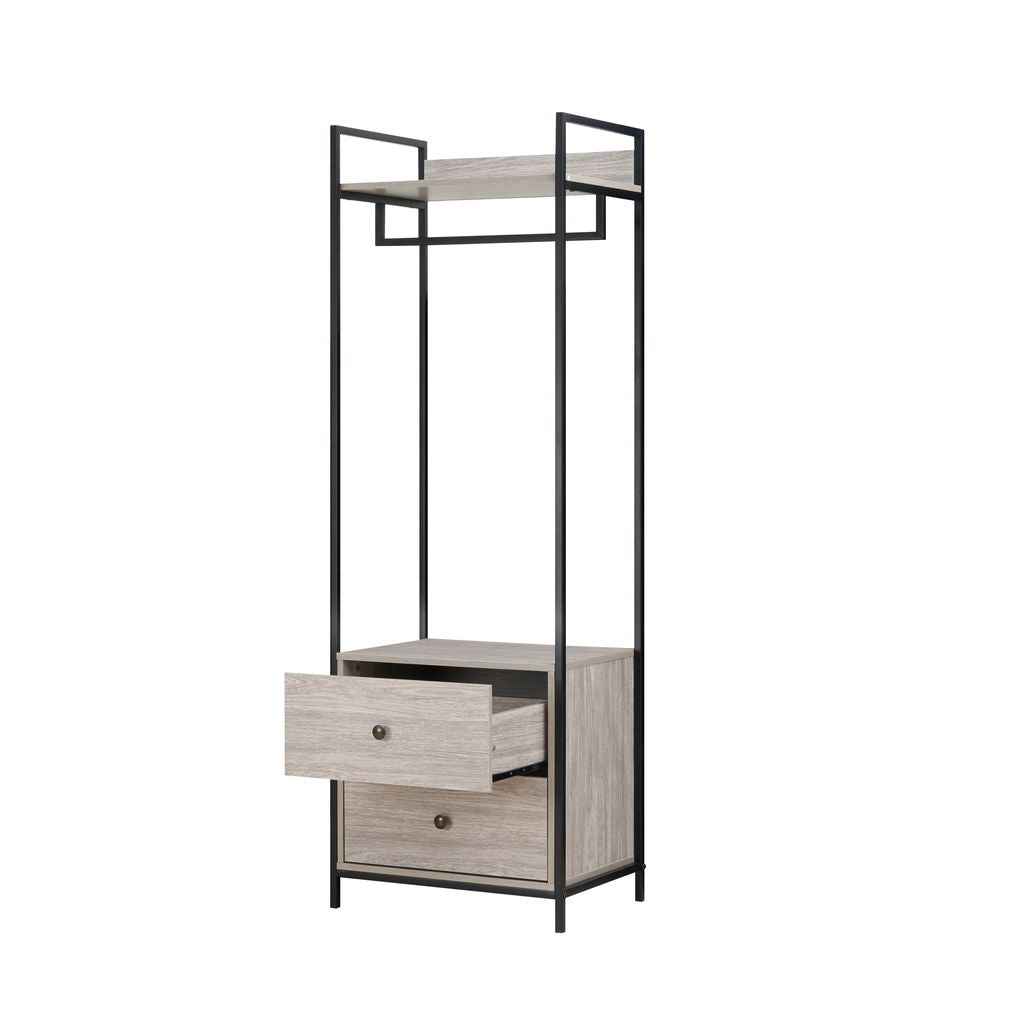 Alva Open Wardrobe with 2 Drawers 3 Piece Bedroom Set