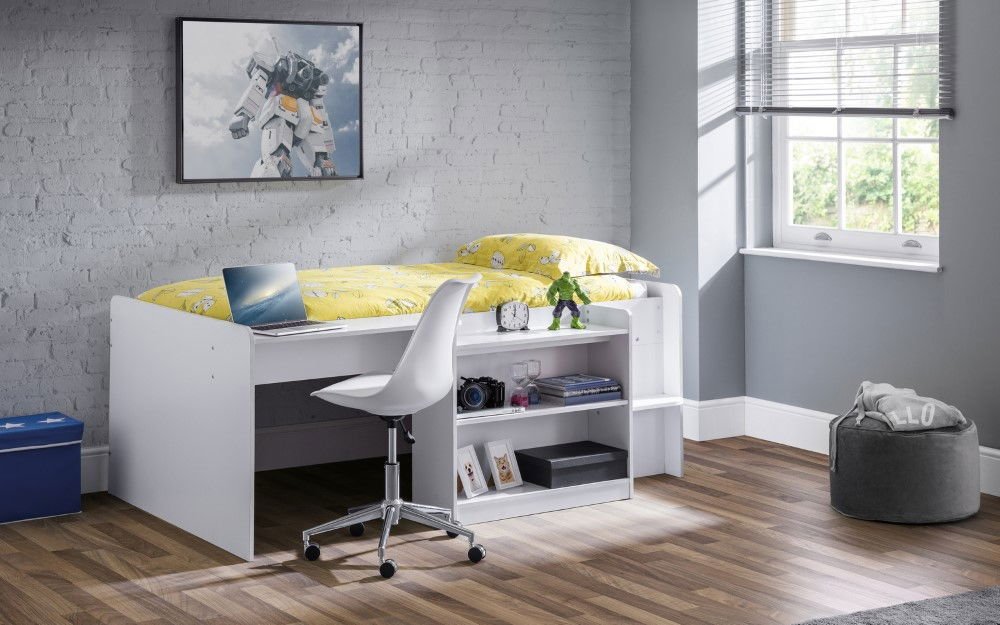 Neptune Mid Sleeper Bed with Desk & Storage - Julian Bowen