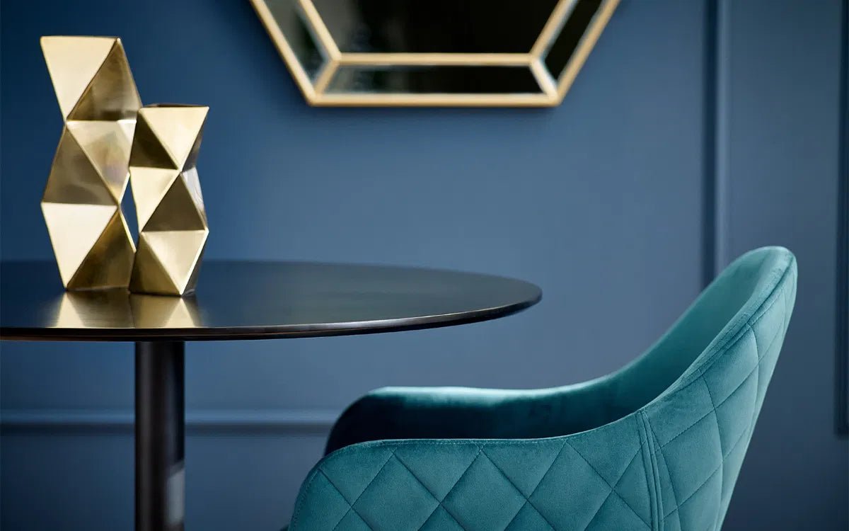 Nero 80cm Round Pedestal Dining Table - Julian Bowen