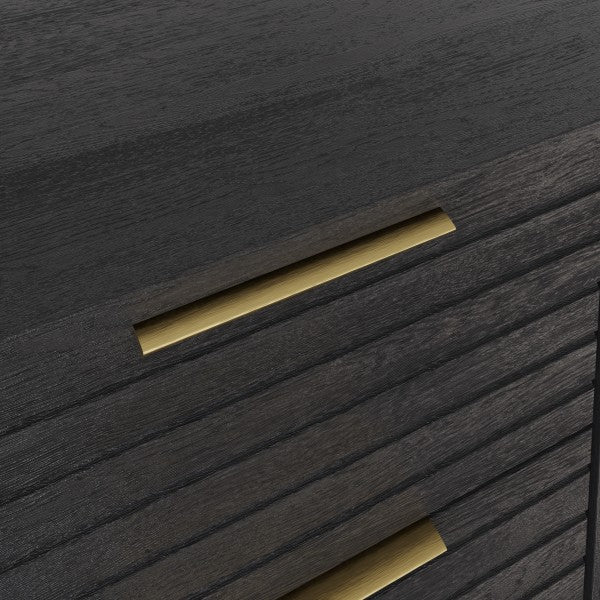 Nervata Black 2 Door 3 Drawer Sideboard with Gold Legs - GFW