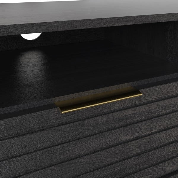 Nervata Black 2 Door TV Stand with Gold Legs - GFW