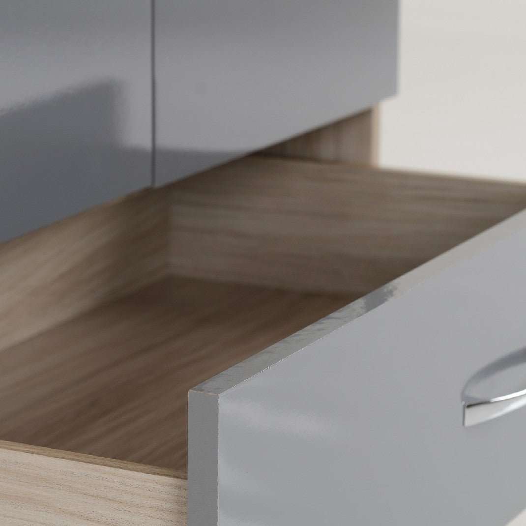 Nevada 2 Door 1 Drawer Mirrored Wardrobe - Seconique