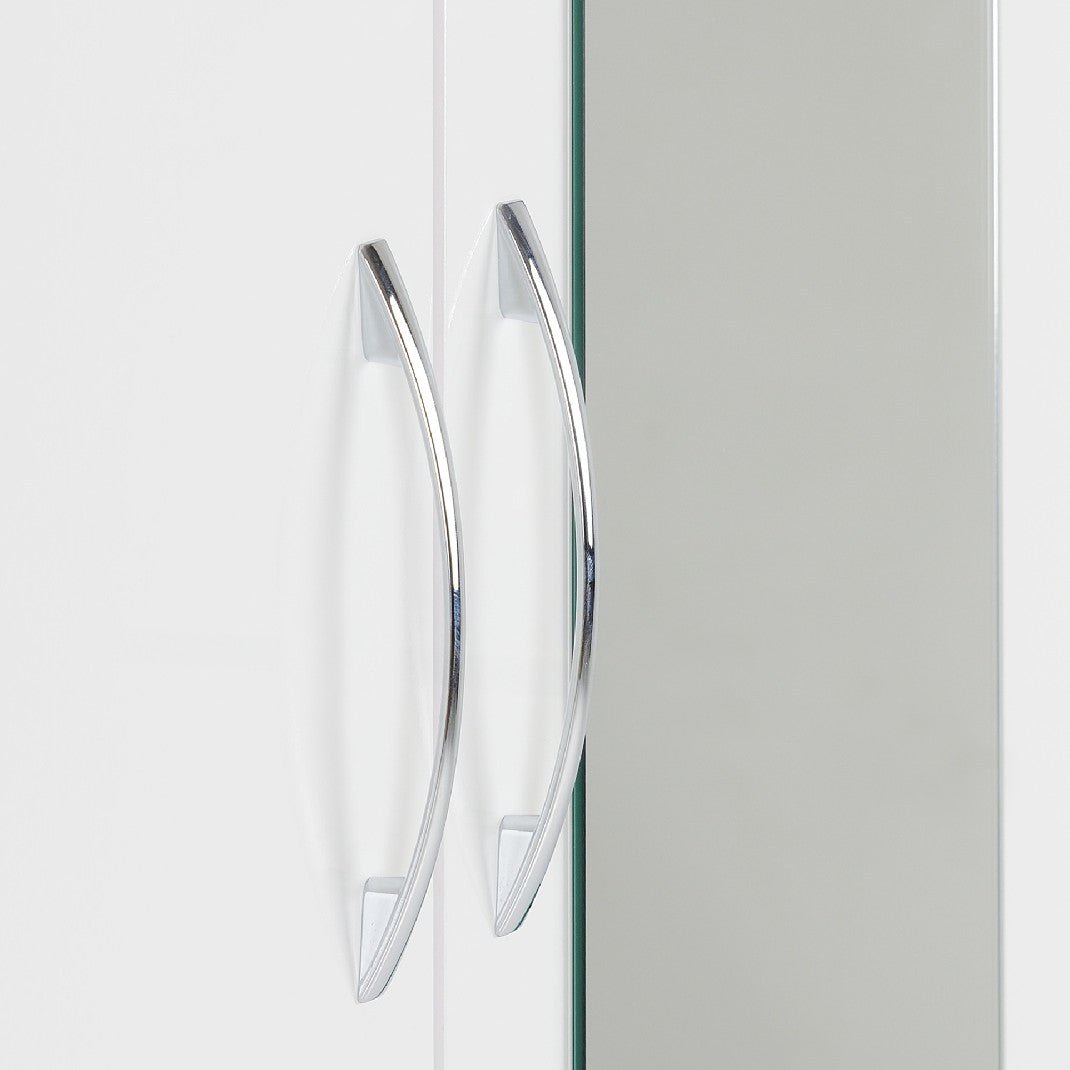 Nevada 2 Door 1 Drawer Mirrored Wardrobe - Seconique