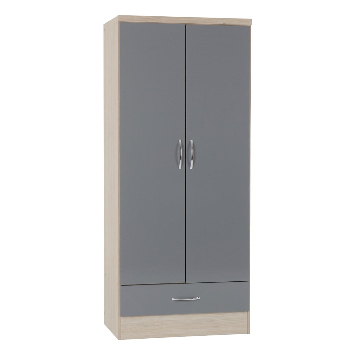 Nevada 2 Door 1 Drawer Wardrobe - Seconique