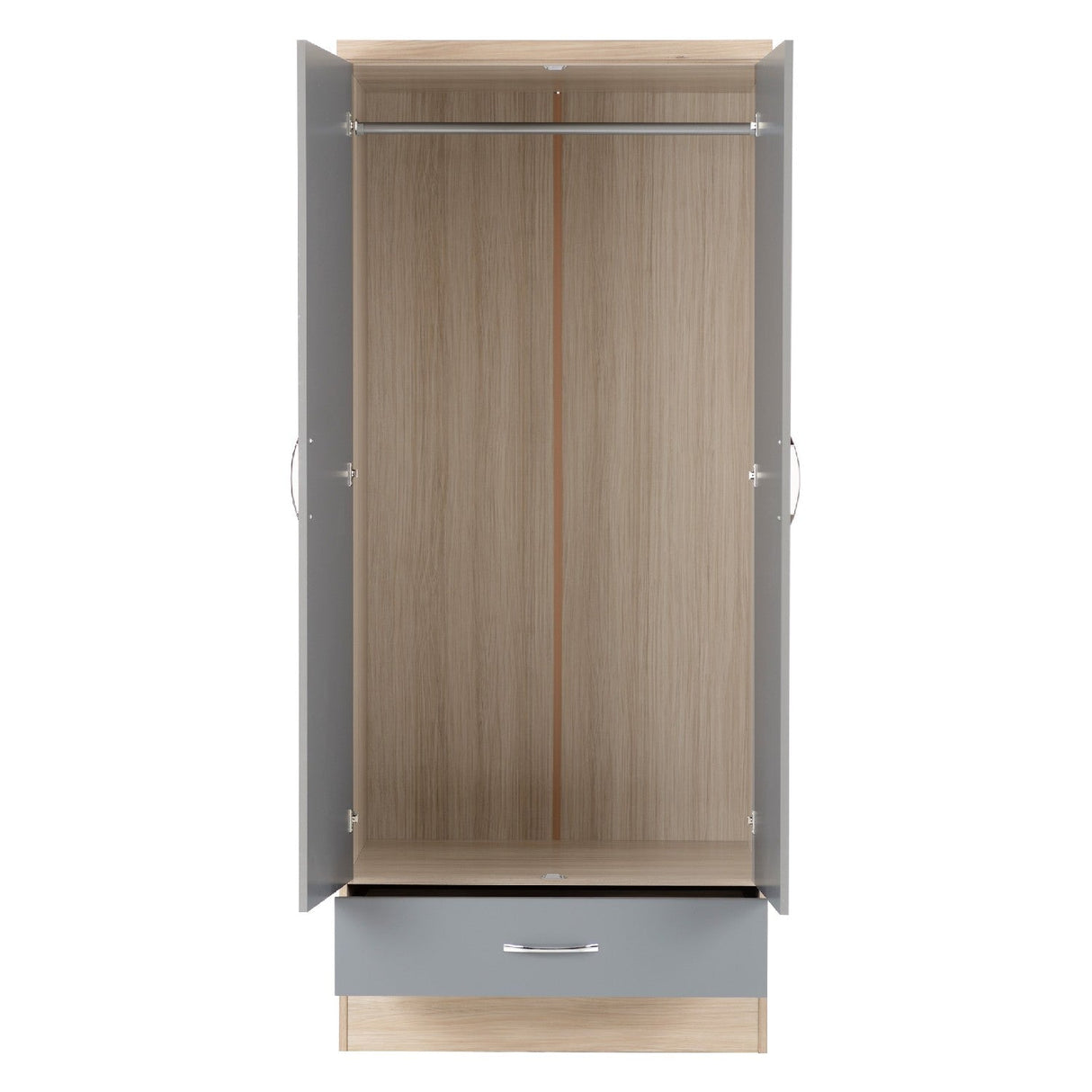 Nevada 2 Door 1 Drawer Wardrobe - Seconique