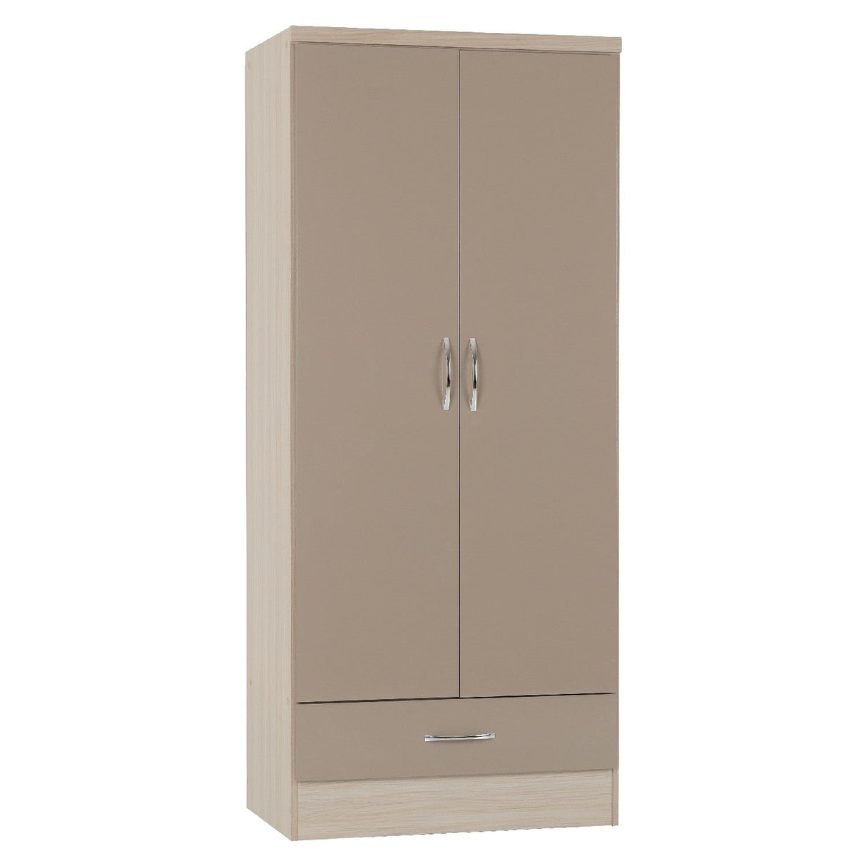 Nevada 2 Door 1 Drawer Wardrobe - Seconique