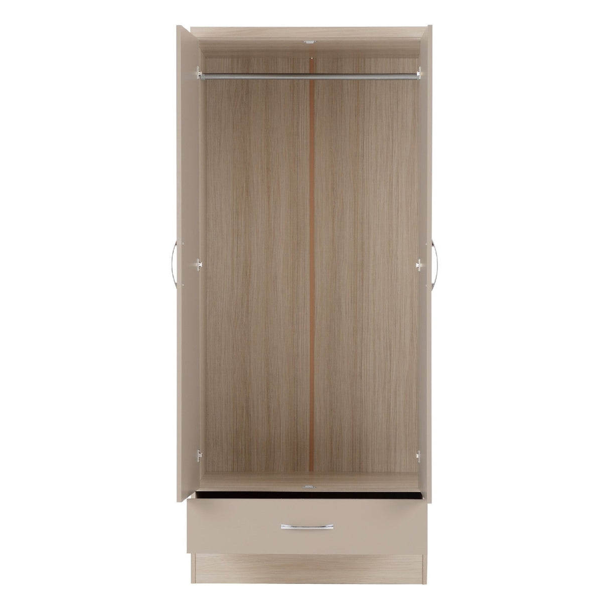 Nevada 2 Door 1 Drawer Wardrobe - Seconique