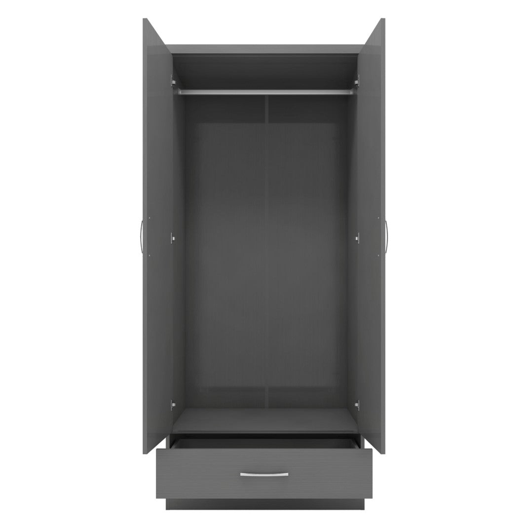 Nevada 2 Door 1 Drawer Wardrobe - Seconique