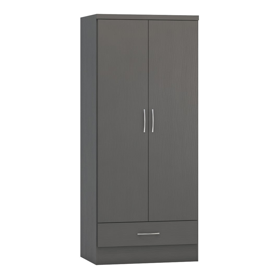 Nevada 2 Door 1 Drawer Wardrobe - Seconique