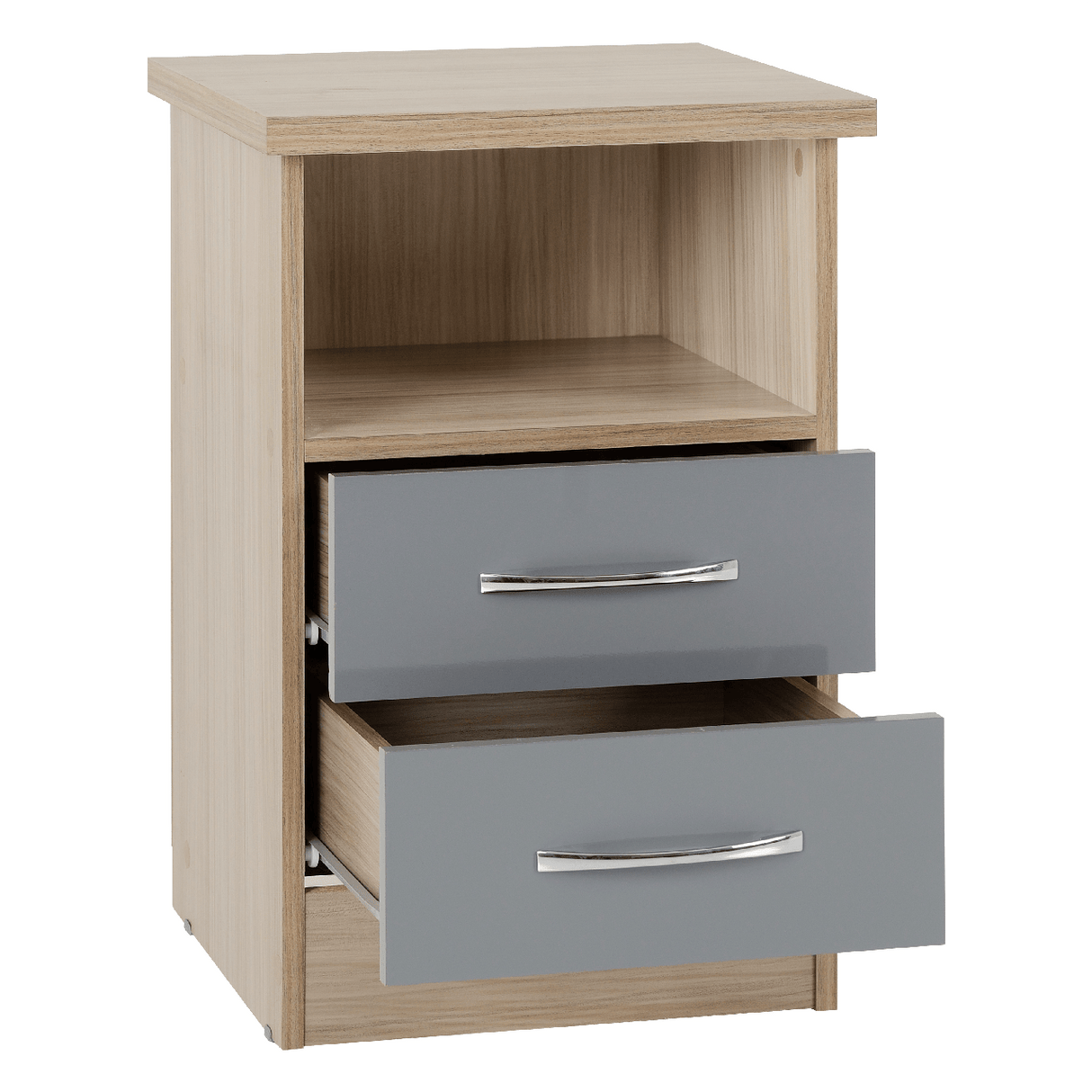 Nevada 2 Drawer Bedside Cabinet - Seconique