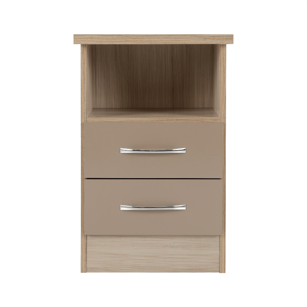 Nevada 2 Drawer Bedside Cabinet - Seconique