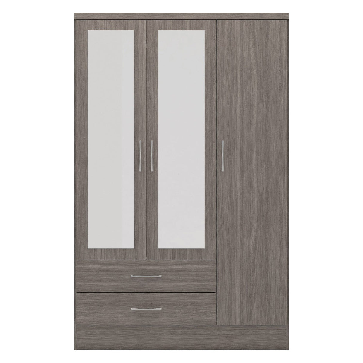 Nevada 3 Door 2 Drawer Mirrored Wardrobe - Seconique