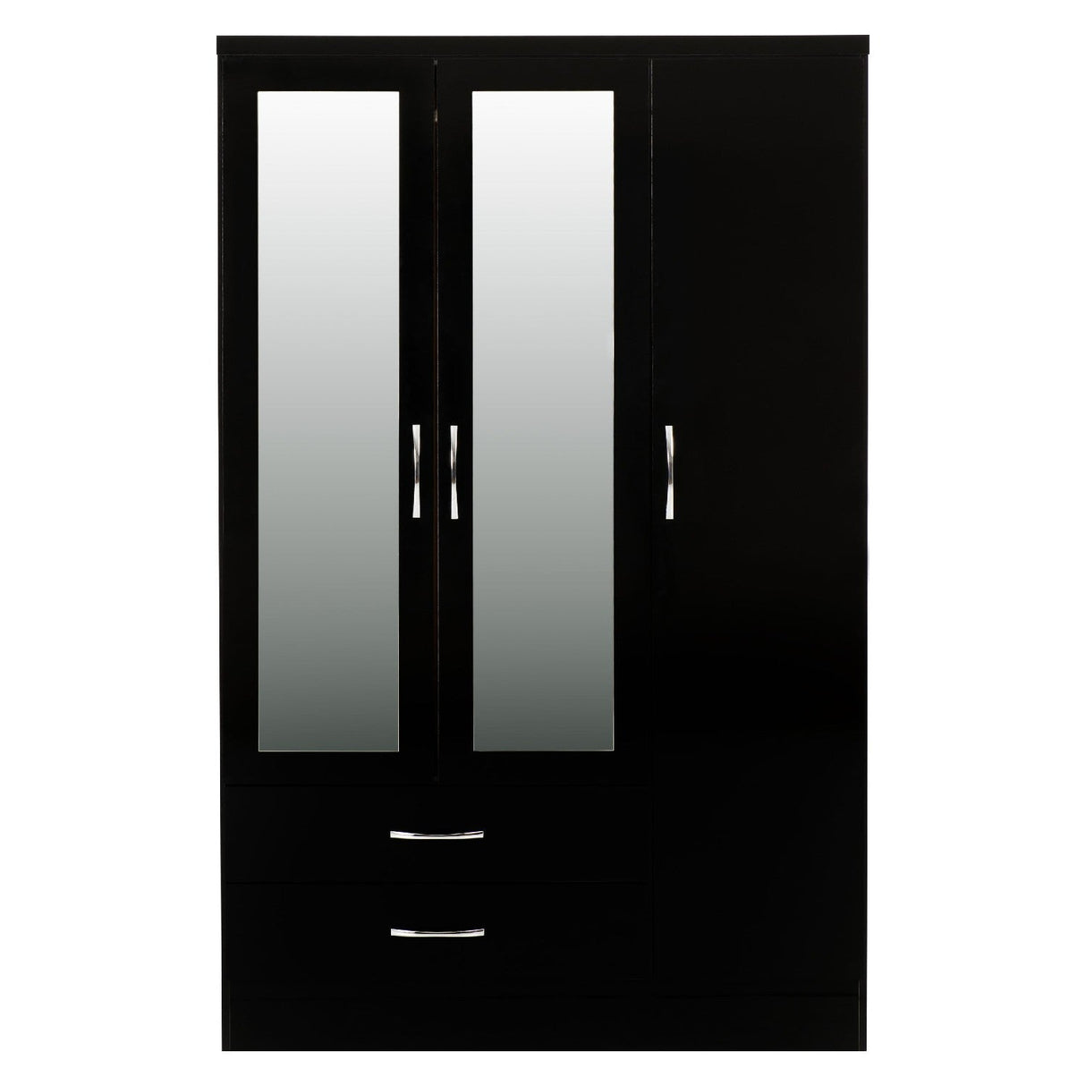 Nevada 3 Door 2 Drawer Mirrored Wardrobe - Seconique
