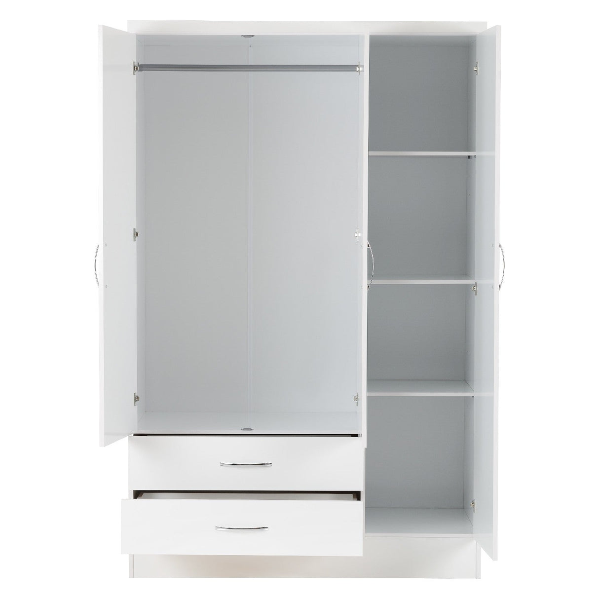 Nevada 3 Door Wardrobe 4 Piece Bedroom Set - Seconique