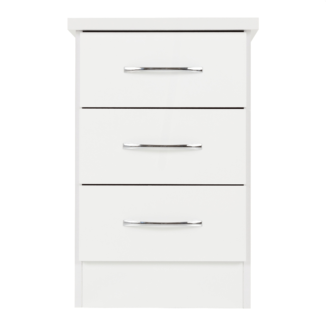 Nevada 3 Drawer Bedside Cabinet - Seconique