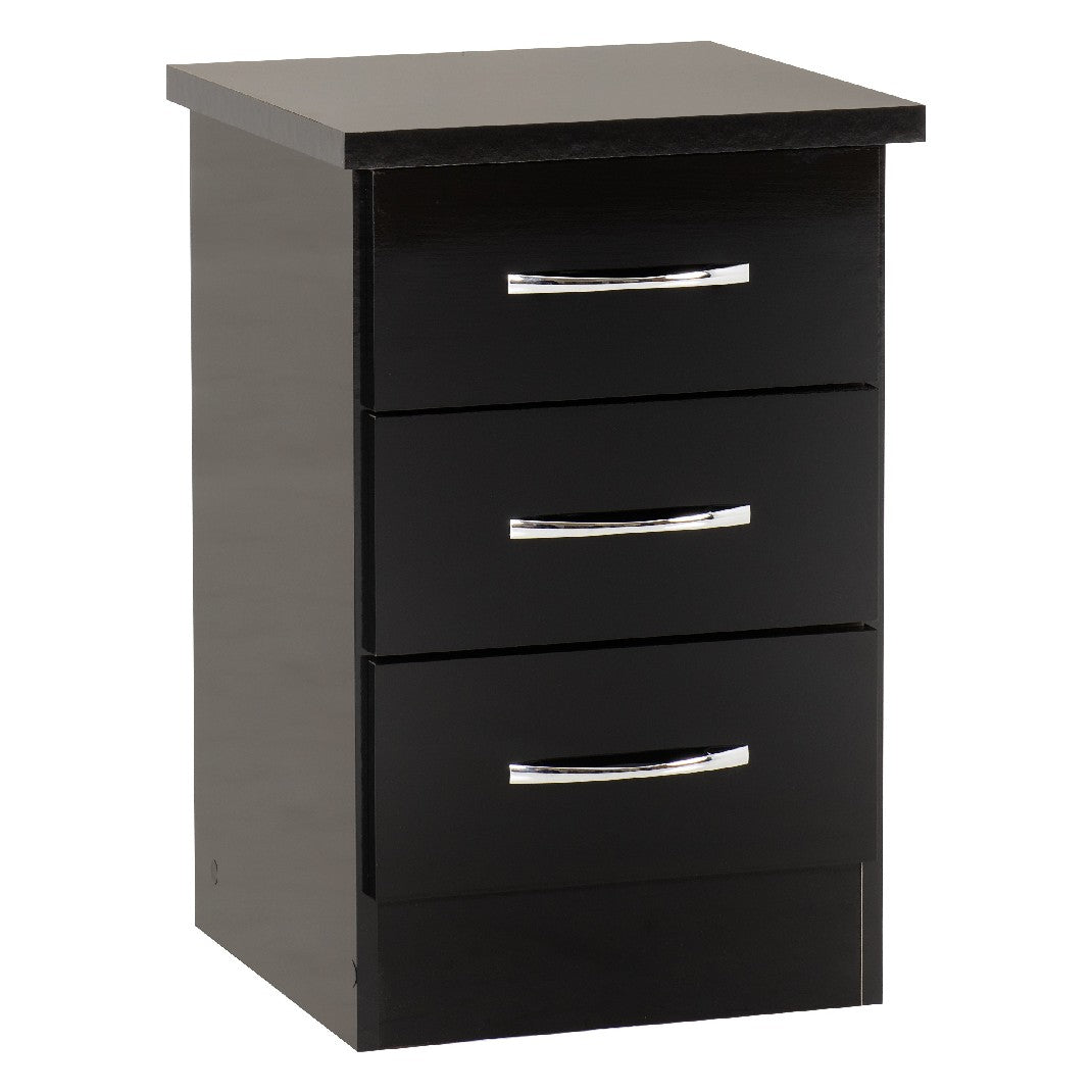 Nevada 3 Drawer Bedside Cabinet - Seconique