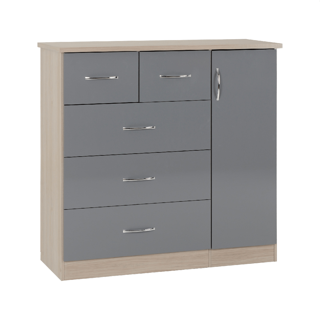 Nevada 5 Drawer Low Wardrobe - Seconique