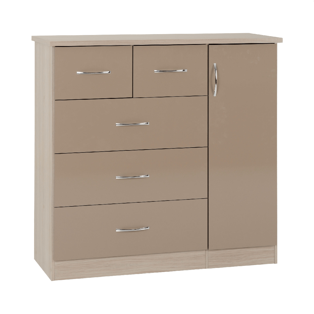 Nevada 5 Drawer Low Wardrobe - Seconique