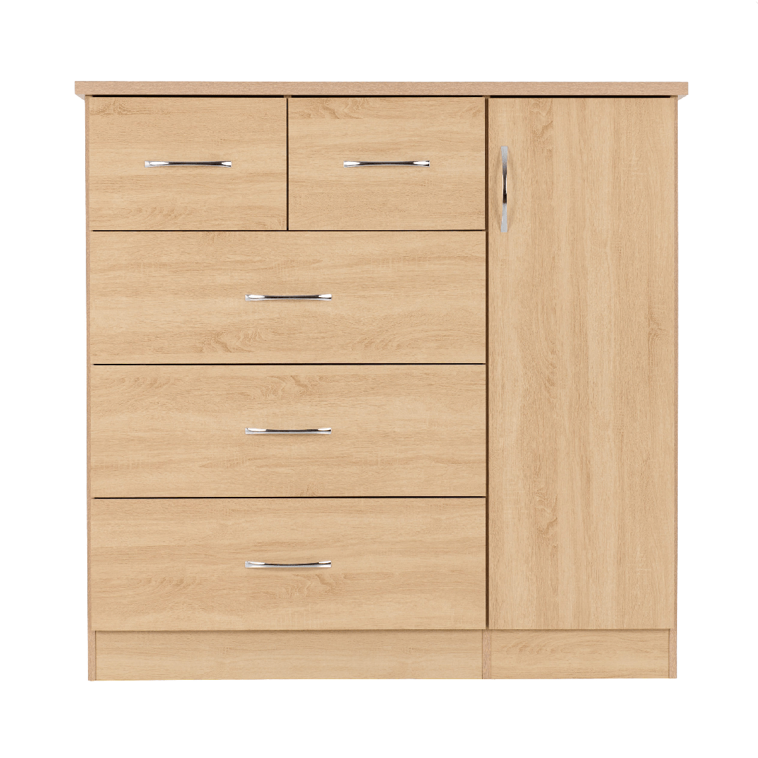 Nevada 5 Drawer Low Wardrobe - Seconique