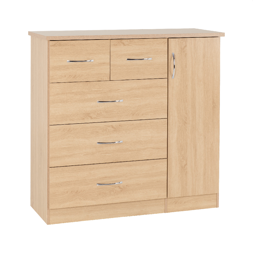 Nevada 5 Drawer Low Wardrobe - Seconique