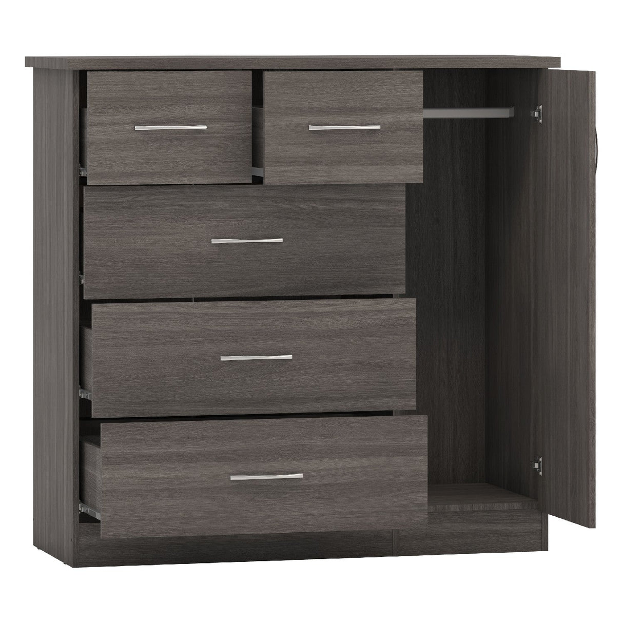 Nevada 5 Drawer Low Wardrobe - Seconique