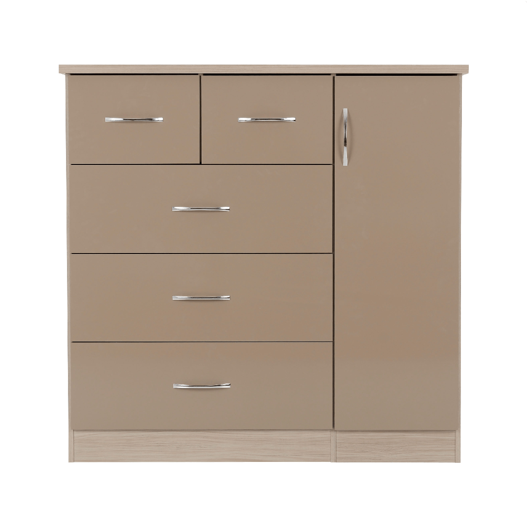 Nevada 5 Drawer Low Wardrobe - Seconique
