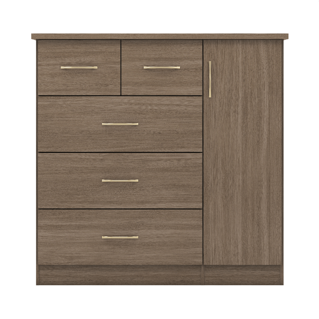 Nevada 5 Drawer Low Wardrobe - Seconique