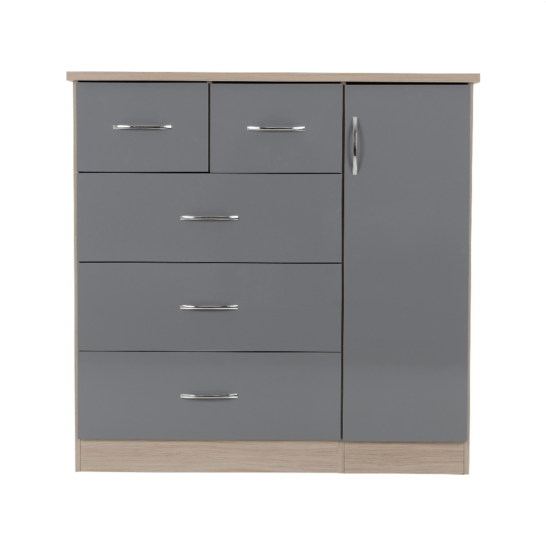 Nevada 5 Drawer Low Wardrobe - Seconique