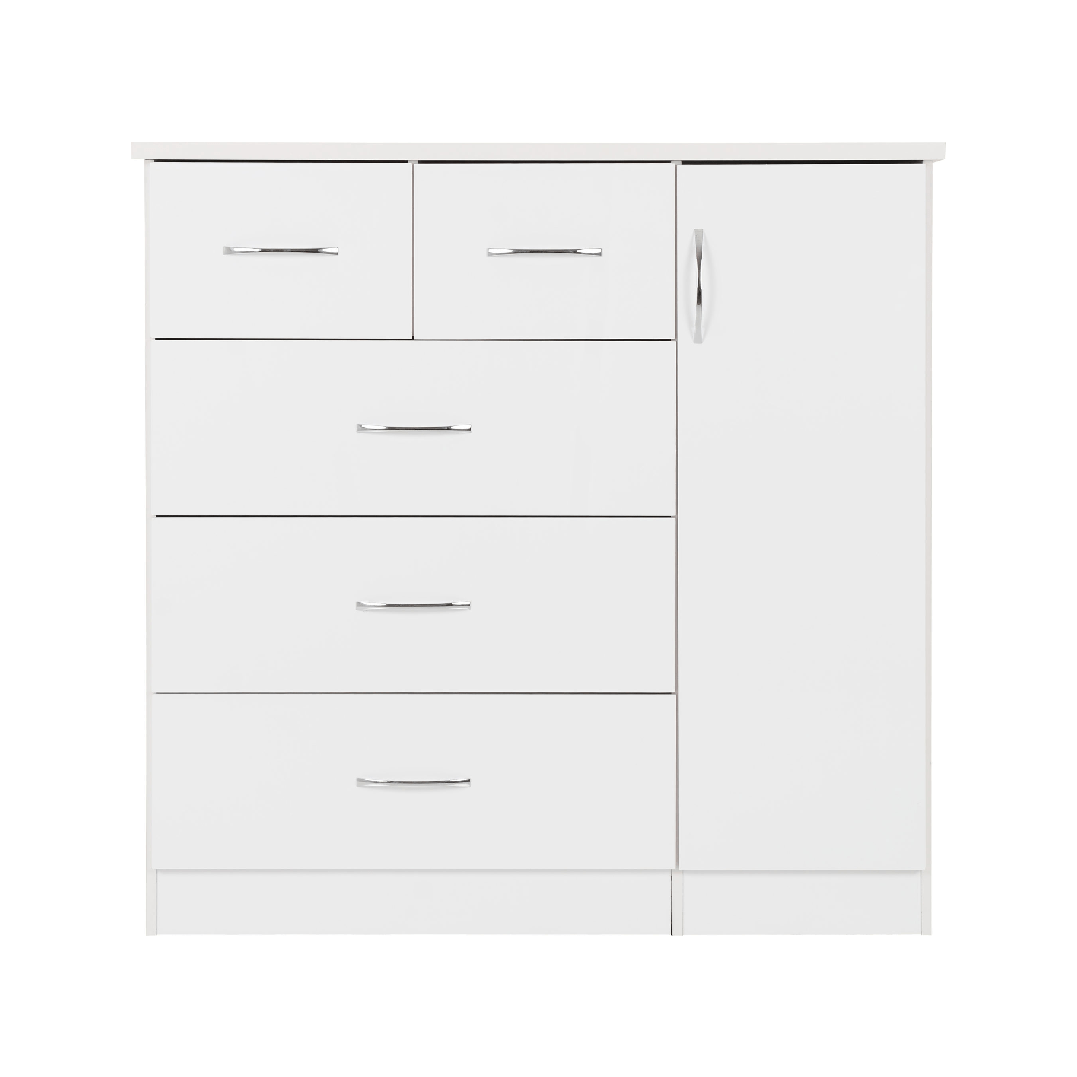 Nevada 5 Drawer Low Wardrobe - Seconique