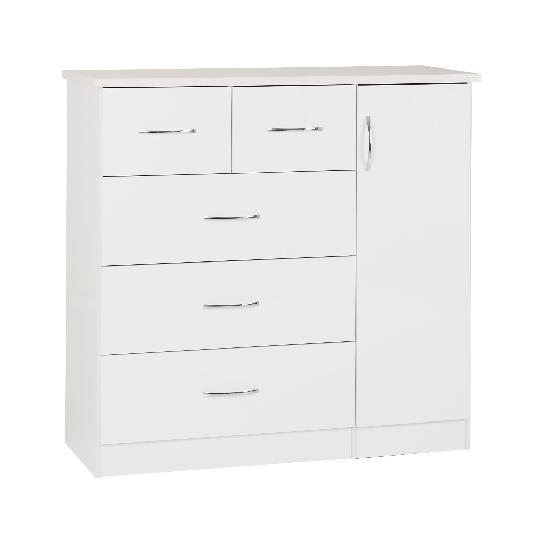Nevada 5 Drawer Low Wardrobe - Seconique