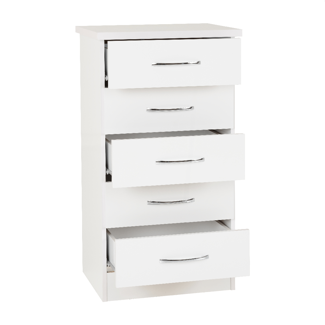 Nevada 5 Drawer Narrow Chest - Seconique
