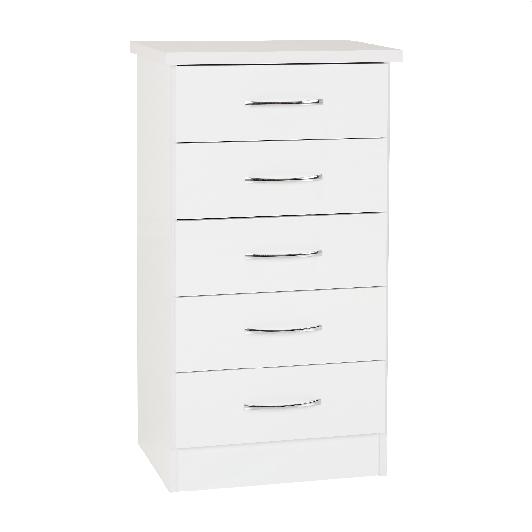 Nevada 5 Drawer Narrow Chest - Seconique