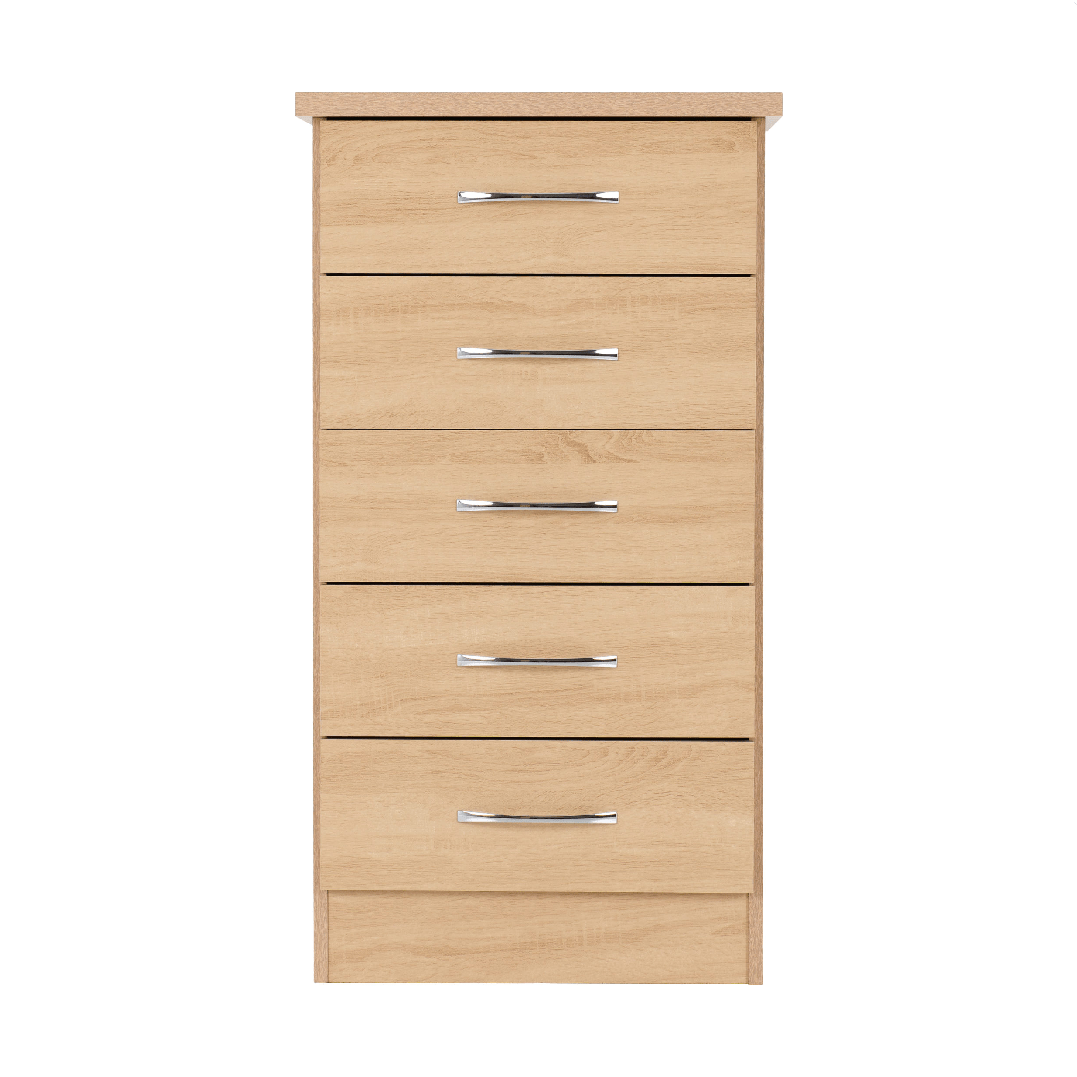 Nevada 5 Drawer Narrow Chest - Seconique