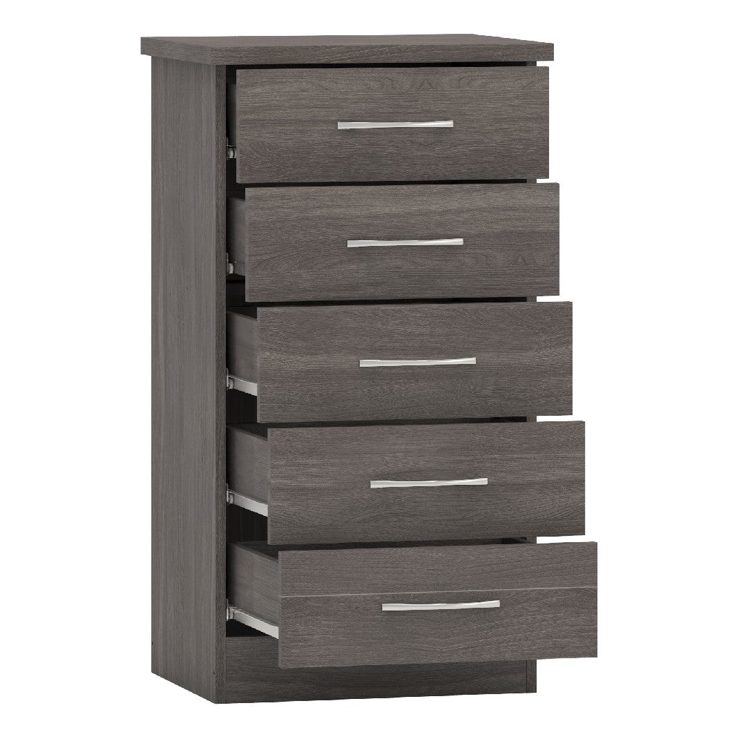 Nevada 5 Drawer Narrow Chest - Seconique