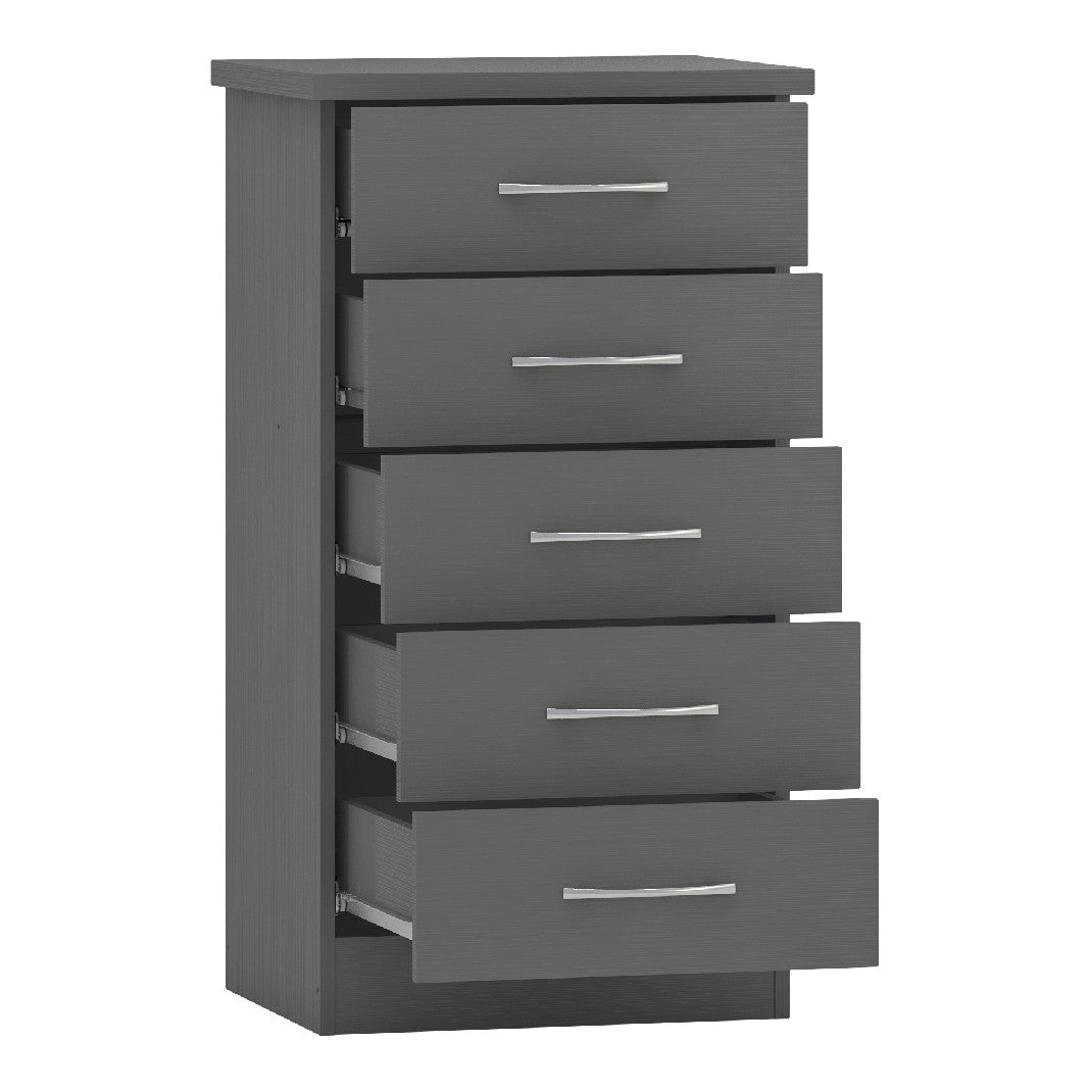 Nevada 5 Drawer Narrow Chest - Seconique