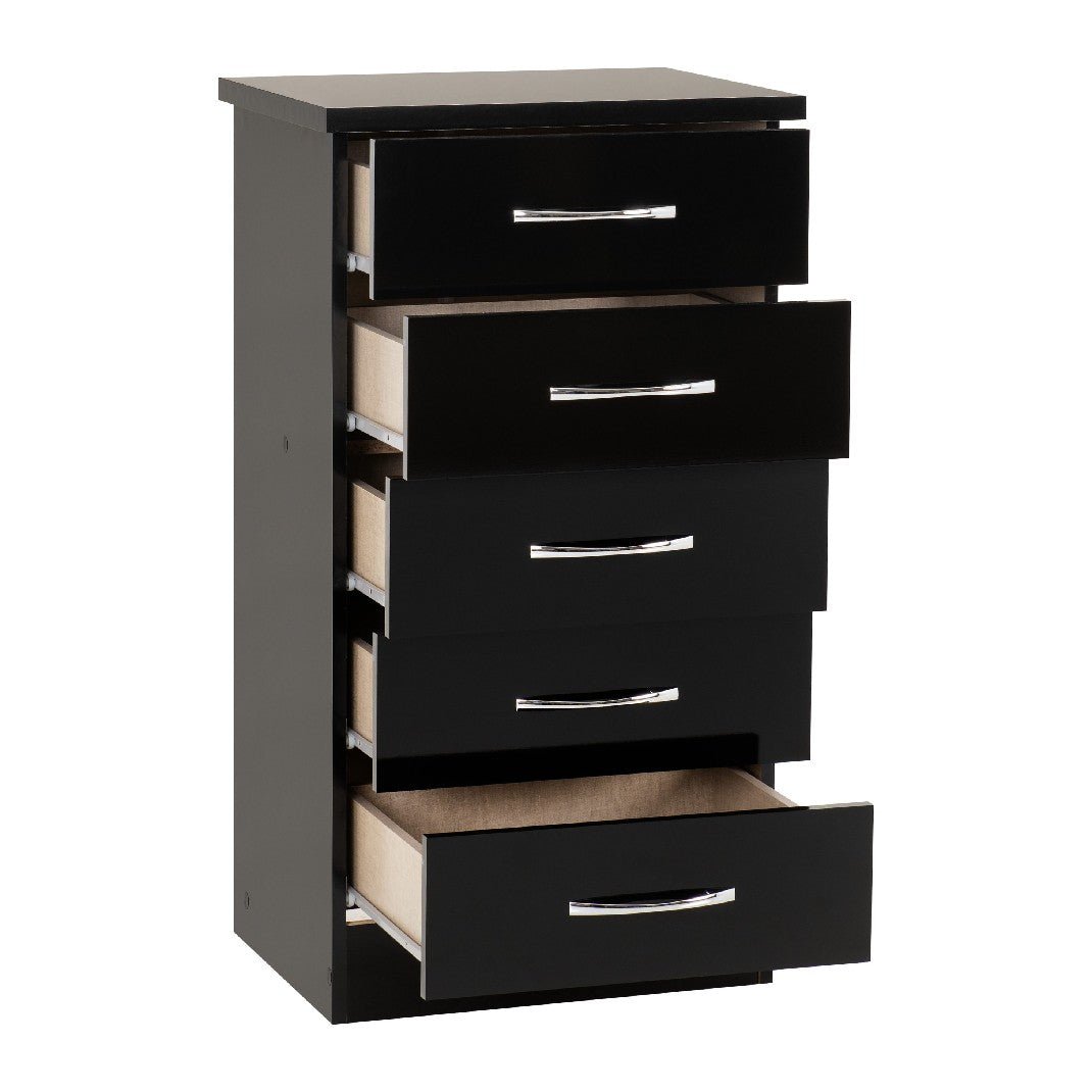 Nevada 5 Drawer Narrow Chest - Seconique