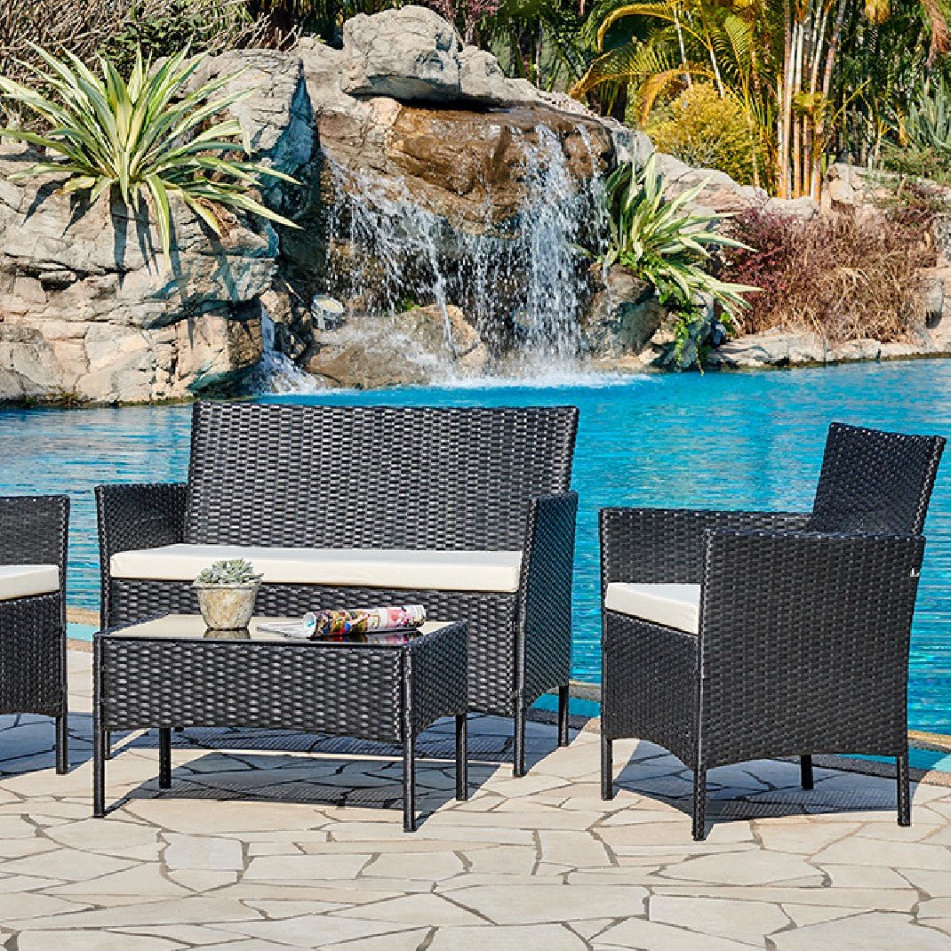 Newport Rattan 4 Piece Garden Furniture Set - TGC