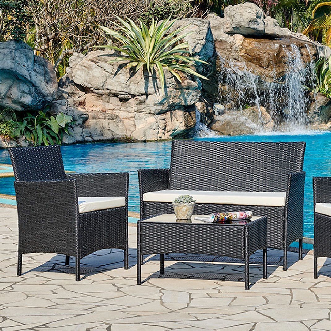 Newport Rattan 4 Piece Garden Furniture Set - TGC