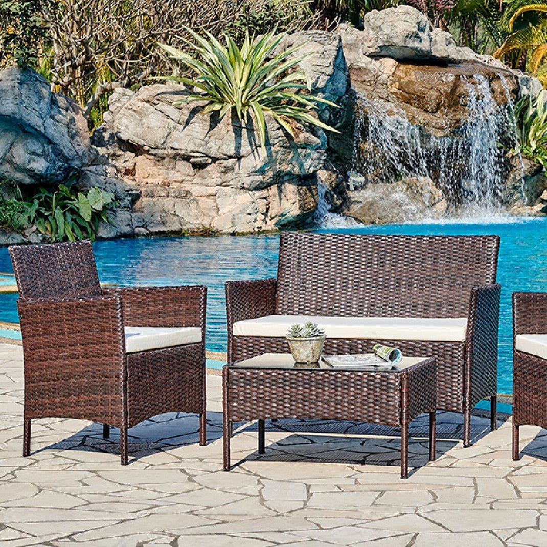 Newport Rattan 4 Piece Garden Furniture Set - TGC