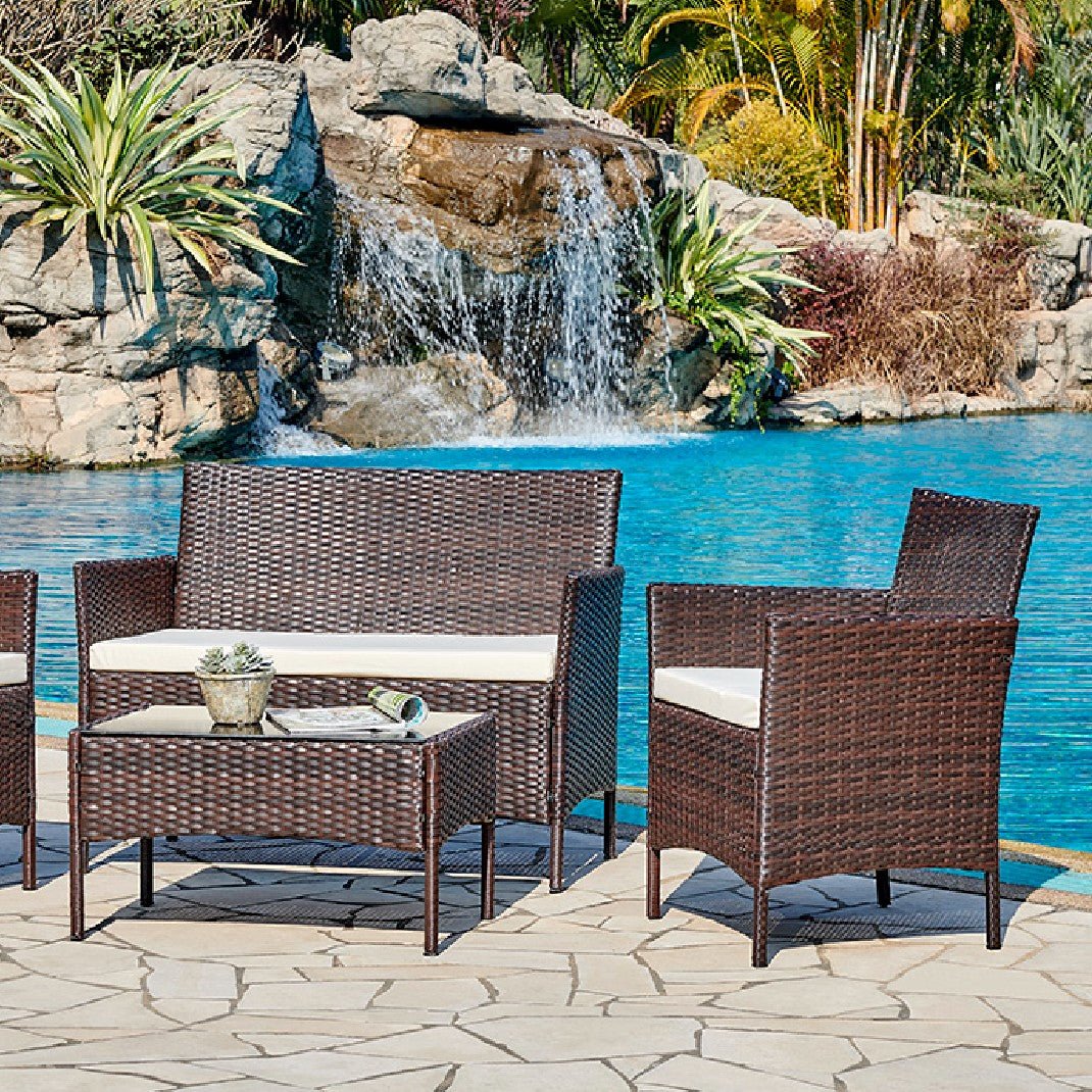 Newport Rattan 4 Piece Garden Furniture Set - TGC