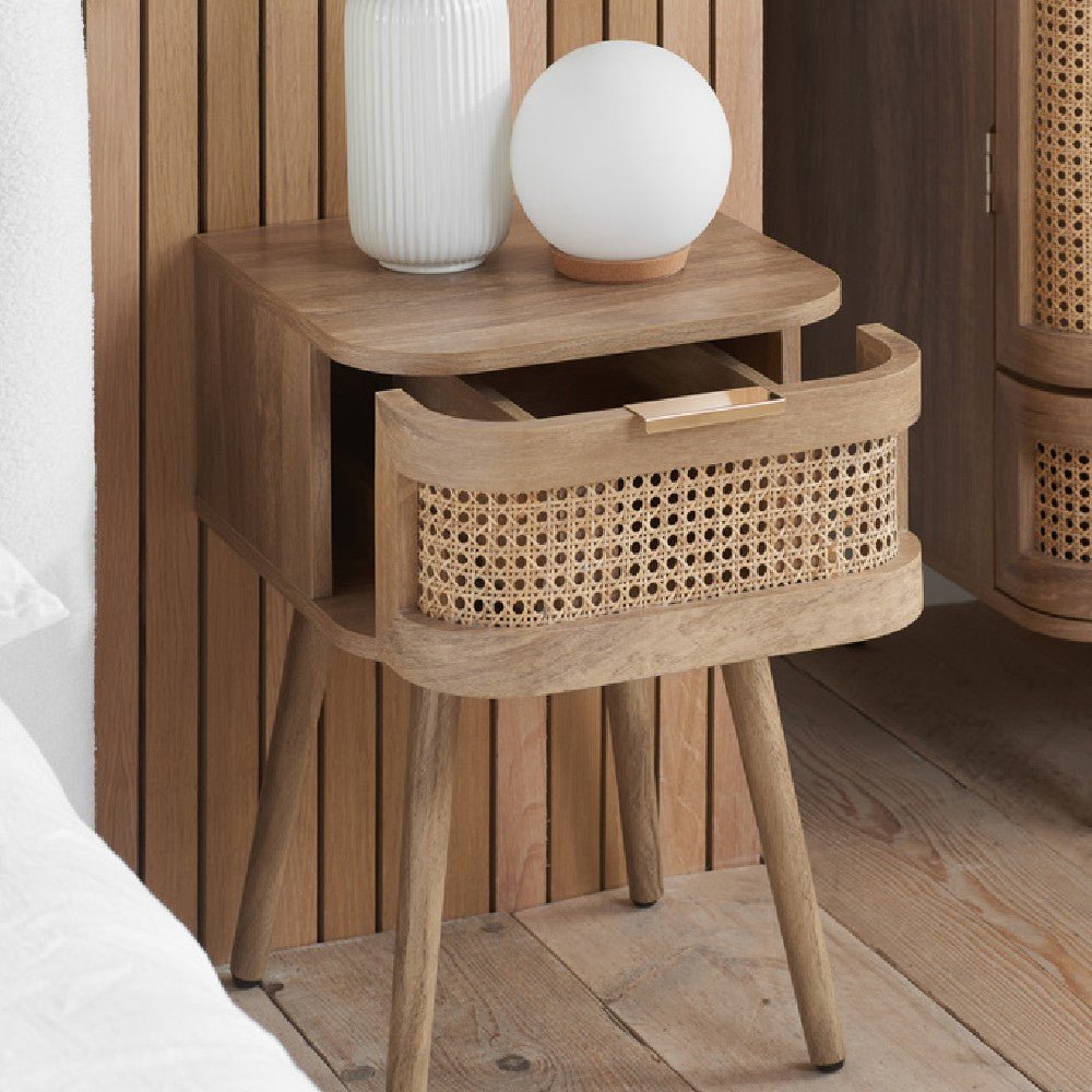 Noah 1 Drawer Bedside Table - Birlea