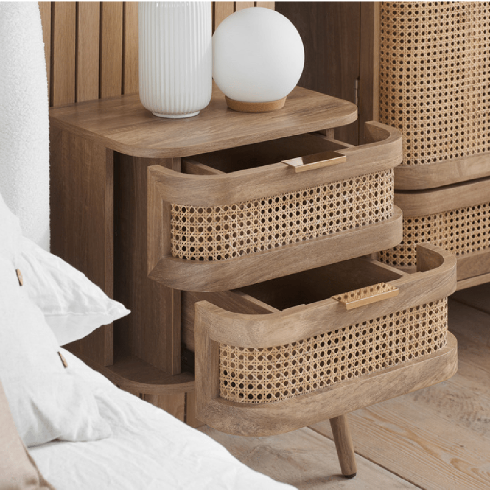 Noah 2 Drawer Bedside Table - Birlea